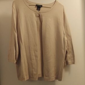 Lane Bryant tan/gold cardigan